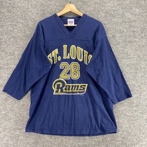 Sport Attack Activewear T-Shirt Men XL Blue V-Neck 3/4 Sleeve Rams 28 Breathable